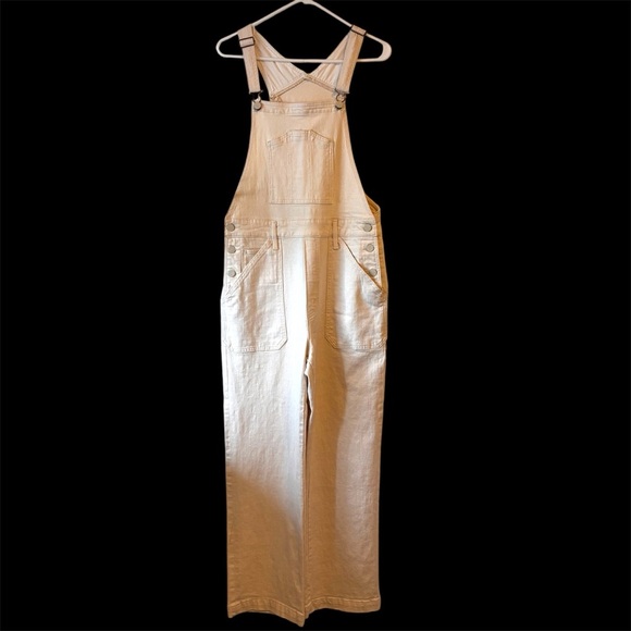 MOTHER Superior Overalls | Cream | Large | Wide Leg Denim - Picture 4 of 16